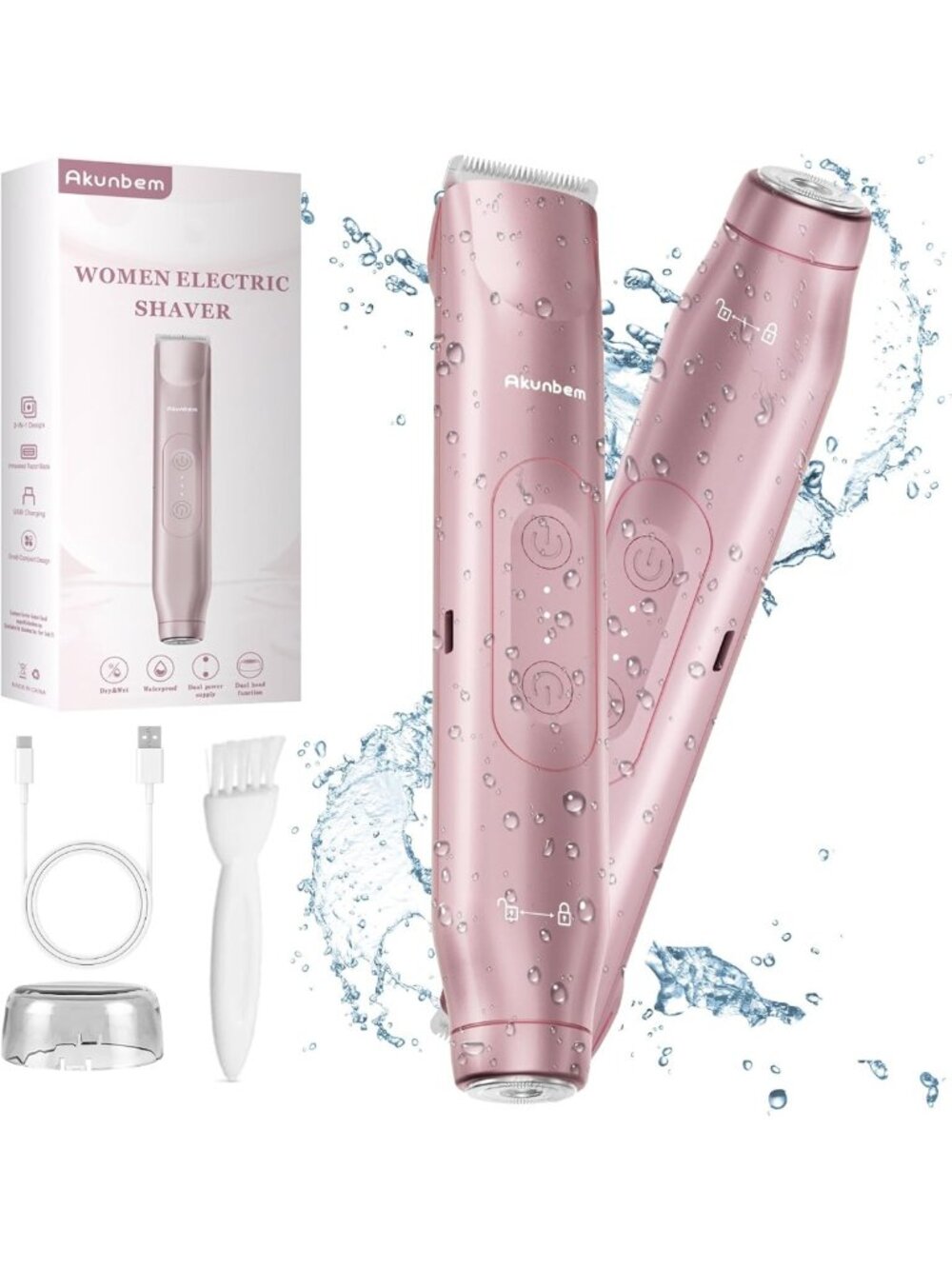 2-in-1 Electric Bikini Trimmer & Razor for Women - Smooth, Precise Grooming Tool